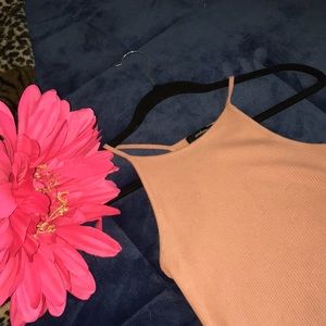 Peach color halter tank top
